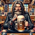 DALL·E 2023-11-17 16.41.06 - An illustration in the style inspired by the band Böhse Onkelz, featuring a middle-aged Caucasian man with long, unkempt hair. The man embodies a rock.png